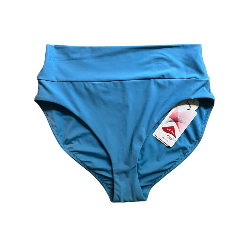 NWT CALIA by Carrie Underwood bikini swim bottoms wide banded in Tranquil Blue